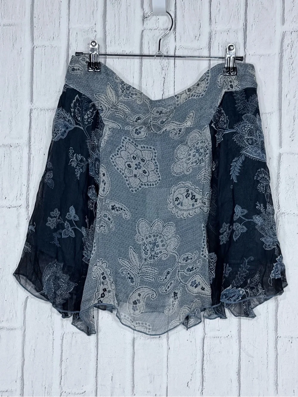 Free People Cleo Mixed Print Tube Top Blue Combo NWT Size S 🦋